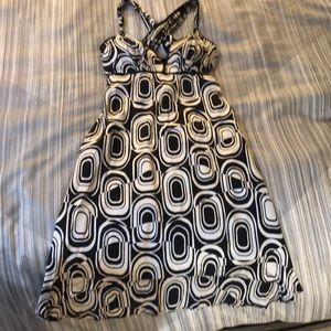 Arden B Black and White Geometric Midi Dress